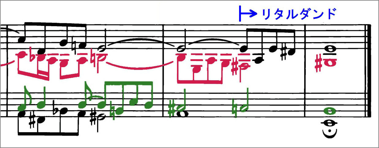 J.S.バッハ コラール前奏曲 BWV696 ポリフォニーの各声部を区別できるように色で塗り分けた楽譜 J.S.Bach Chorale Prelude BWV696 score Polyphonic voices are colour coded to distinguish them from one another