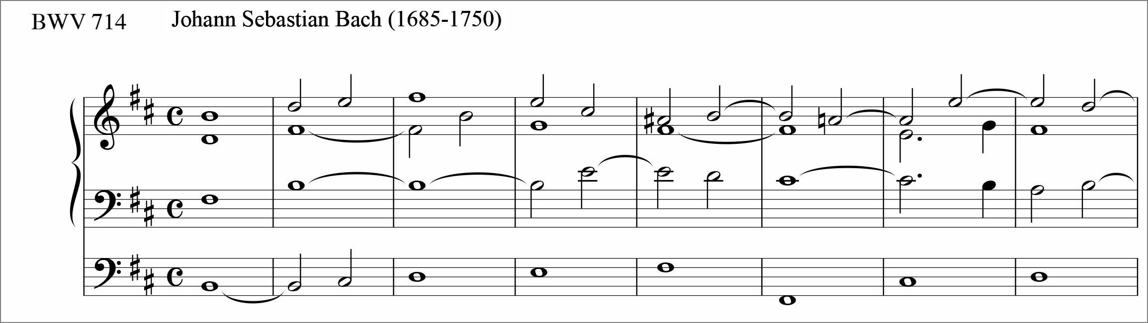 J.S.バッハ コラール前奏曲 BWV714 楽譜 J.S.Bach Chorale Prelude BWV714 score
